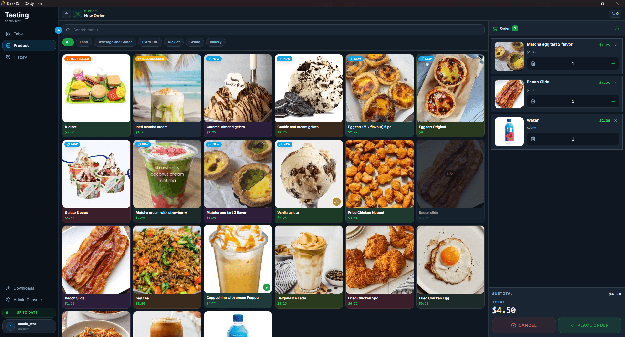 DineOS POS screenshot